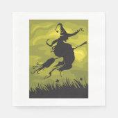 Hexe auf einem Broomstick Papier Napkins Serviette (Vorderseite)