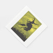 Hexe auf einem Broomstick Papier Napkins Serviette (Ecke)