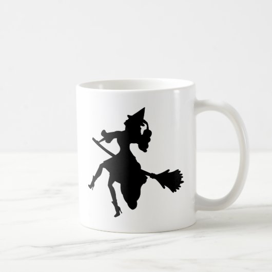 Hexe auf einem Brromstick Kaffeetasse (Rechts)