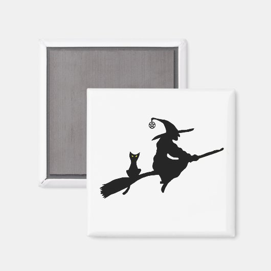 Hexe auf einem Raummagnet Magnet (Vorderseite/Rückseite)