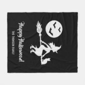 Hexe auf einem schwarzen und weißen Halloween Fleecedecke (Vorderseite (Horizontal))