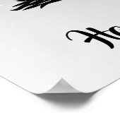 Hexe auf einem silbergrauen und schwarzen Hallowee Poster (Ecke)