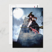Hexe auf einem Zimmer (Postkarte) Postkarte (Vorne/Hinten)