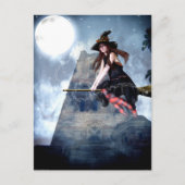 Hexe auf einem Zimmer (Postkarte) Postkarte (Vorderseite)