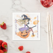 Hexe auf Kürbiskürbis Halloween-Junggeselinnen-Abs Serviette (Beispiel)
