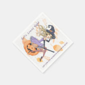 Hexe auf Kürbiskürbis Halloween-Junggeselinnen-Abs Serviette (Ecke)