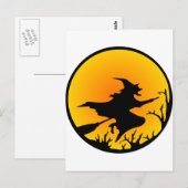 Hexe auf Zimmer Postkarte (Vorne/Hinten)