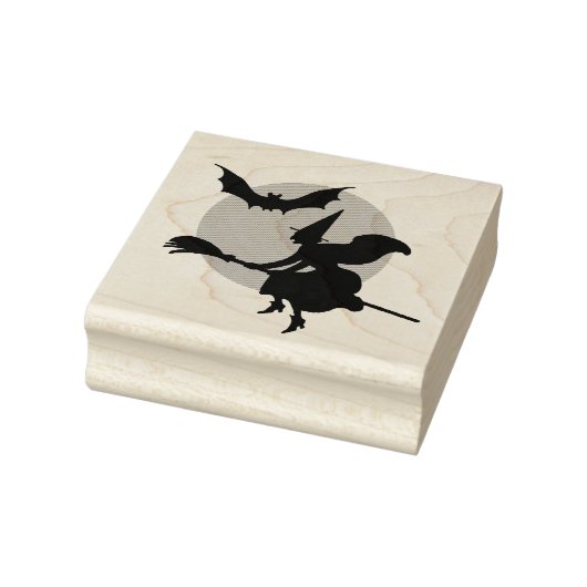 Hexe Bat und Mond Gummistempel (Stempel)