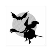 Hexe Bat und Mond Gummistempel (Prägung)