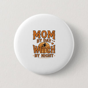 Hexe bei Nacht Muttertags-Shirt-Design_1 Button