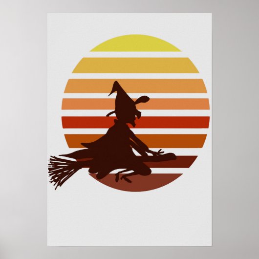 Hexe bei Sonnenuntergang Poster (Vorne)