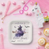 Hexe bekommt Hitched Halloween-Brautparty Pappteller (Party)