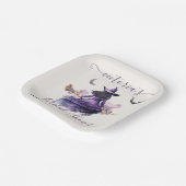 Hexe bekommt Hitched Halloween-Brautparty Pappteller (Gewinkelt)