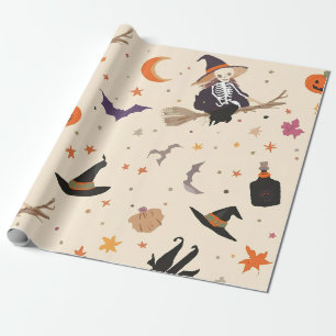 Hexe & Besen Halloween Geschenkpapier