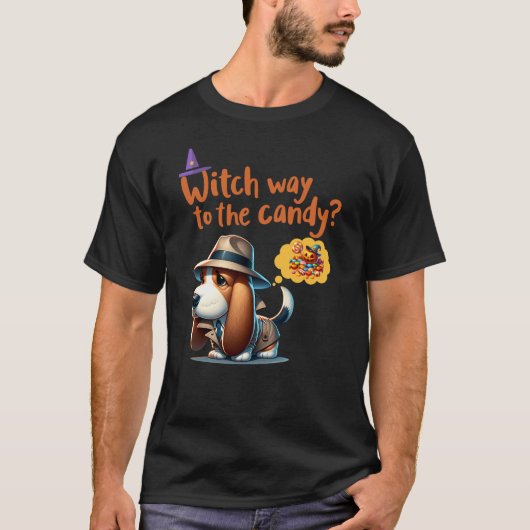 Hexe bis zur Süßigkeit? Funny Halloween T-Shirt (Vorderseite)