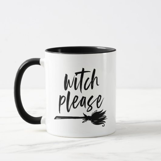 Hexe bitte Broomstick Halloween Tasse (Links)