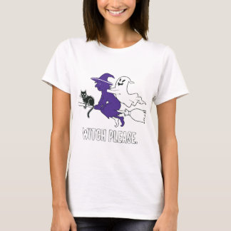 Hexe Bitte Funny Halloween Flying Hexe Ghost T-Shirt