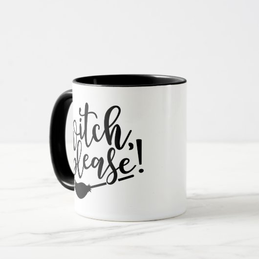 Hexe Bitte Funny Halloween Tasse (Vorderseite Links)