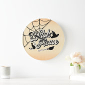 Hexe bitte | Funny Halloween Zitat Große Wanduhr (Zuhause)