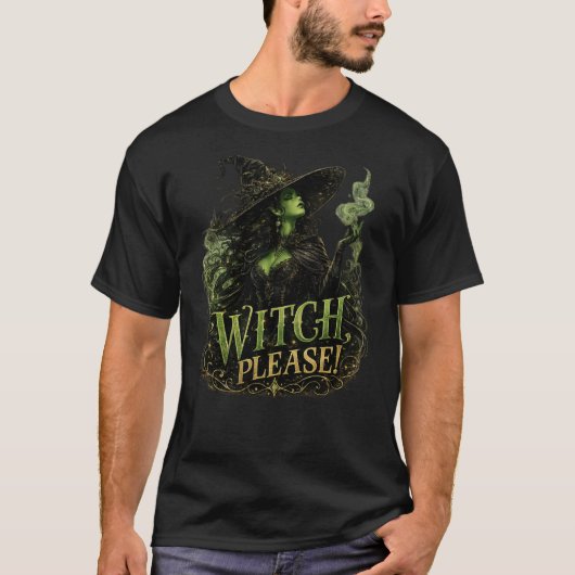Hexe bitte! - Glam Witch Design T-Shirt (Vorderseite)
