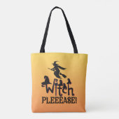 Hexe bitte Gold Bold Moderne Hexe Halloween Tasche (Rückseite)