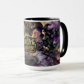 Hexe bitte! Gothic Pagan Hexe Halloween Fantasy Tasse (VorderseiteRechts)