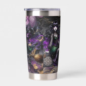 Hexe bitte! Gothic Pagan Hexe Halloween Fantasy Thermobecher (Rechts)