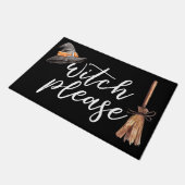 Hexe Bitte Halloween Black Fußmatte (Schrägansicht)
