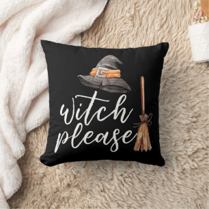 Hexe Bitte Halloween Black Kissen