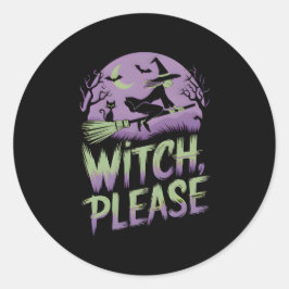 Hexe bitte | Halloween Festival Runder Aufkleber