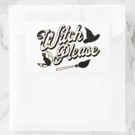 Hexe bitte | Halloween Rechteckiger Aufkleber (Tasche)