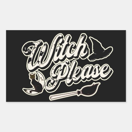 Hexe bitte | Halloween Rechteckiger Aufkleber (Vorderseite)