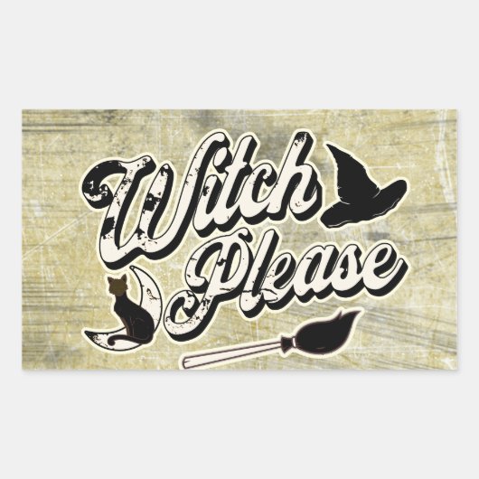 Hexe bitte | Halloween Rechteckiger Aufkleber (Vorderseite)