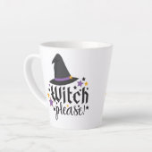 Hexe bitte Halloween Thema Latte Tasse (Linke Ecke)