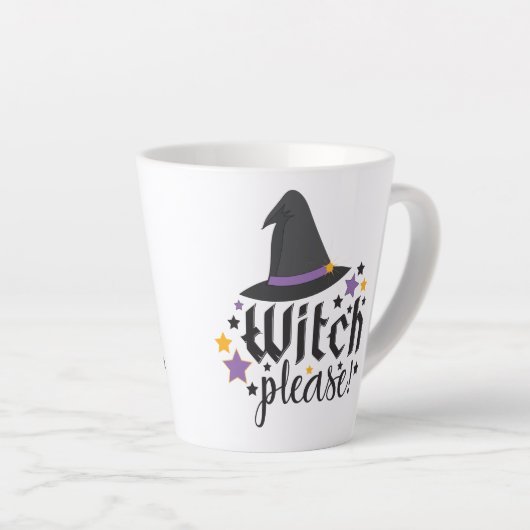 Hexe bitte Halloween Thema Latte Tasse (Rechte Ecke)