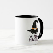 Hexe Bitte Hexen hat schwarz und weiß Halloween Tasse (VorderseiteRechts)