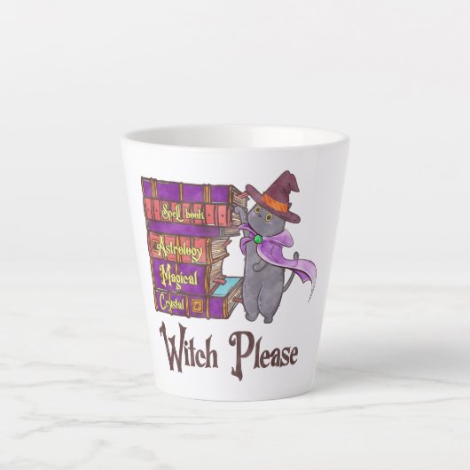 Hexe bitte - Hexenkatze Milchtasse (Vorderseite)