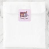 Hexe bitte - Hexenkatze Quadratischer Aufkleber (Tasche)
