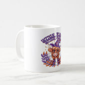 Hexe bitte Highland Cow Halloween Kaffeetasse (Vorderseite Links)