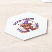 Hexe bitte Highland Cow Halloween Untersetzer (angewinkelt)