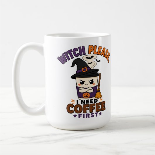 Hexe bitte, ich brauche erst Kaffee großen Hallowe Kaffeetasse (Links)