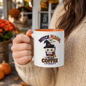 Hexe bitte, ich brauche erst Kaffee Orange Hallowe Tasse