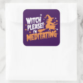 Hexe bitte, ich vermitteln Halloween Quadratischer Aufkleber (Tasche)