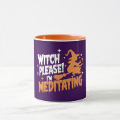 Hexe bitte, ich vermitteln Halloween Tasse (Zentrum)
