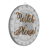 Hexe bitte lustig halloween mit Hut Dartscheibe (Vorderseite Links)
