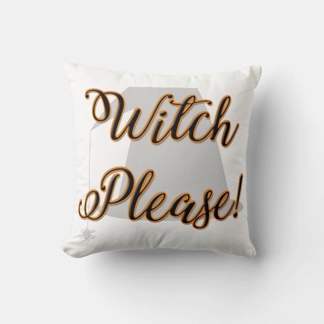 Hexe bitte lustig halloween mit Hut Kissen (Vorderseite)