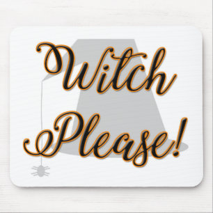 Hexe bitte lustig halloween mit Hut Mousepad