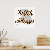 Hexe bitte lustig halloween mit Hut Poster (Küche)
