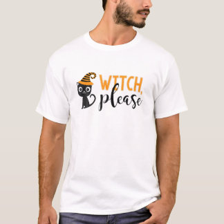 Hexe Bitte lustiges Halloween Cat T T-Shirt