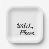 Hexe, bitte Minimalistisches Halloween-Party  Pappteller (Vorderseite)